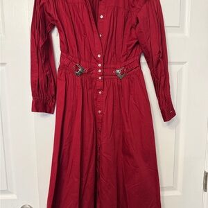 Zara Red Long Sleeve Dress